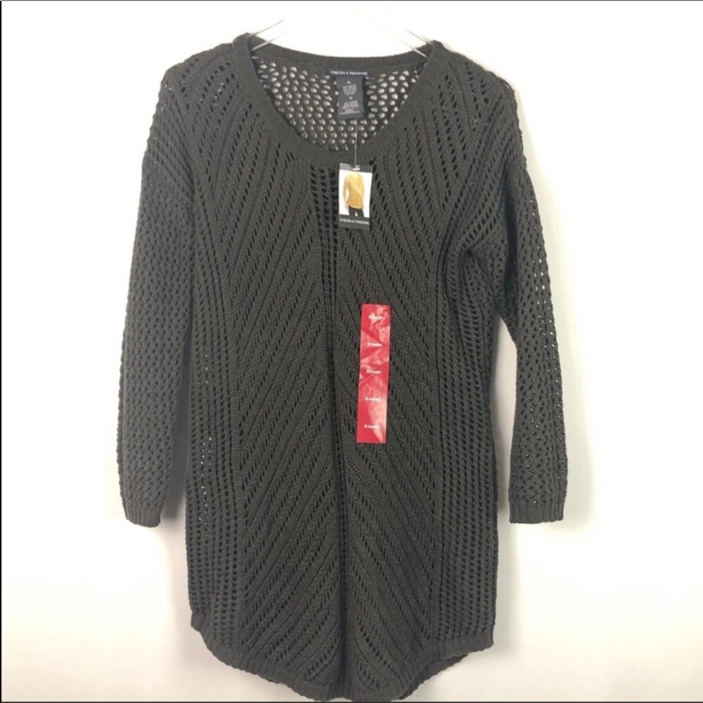 Chelsea&Theodore Brown Crochet Sweater